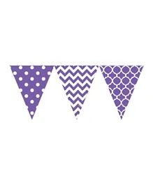 Party Center Dots and Chevron Large Pennant Banner - Purple