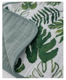 Little Unicorn Cotton Muslin Burp Cloth - Tropical Leaf