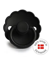 FRIGG Daisy Silicone Baby Pacifier 1-Pack Jet Black - Size 1