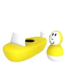مجموعة قارب الاستحمام ماتشستيك مونكي - أصفر