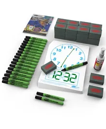 Eastpoint Clock-Faced Drywipe Boards Set - Multicolour