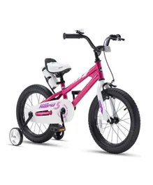 RoyalBaby Kids Bike Freestyle Bicycle 12 Inch with Training Wheels & Kickstand - Fuchsia