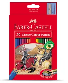 أقلام الرصاص الملونة الكلاسيكية من فابر كاستل مع براية متعددة الألوان - 36 قلم رصاص