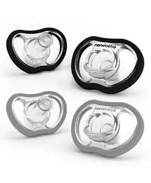 Nanobebe Baby Active Pacifiers Grey & Black - Pack of 4