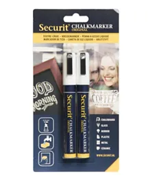 Securit Liquid Chalkmarkers White - Pack of 2