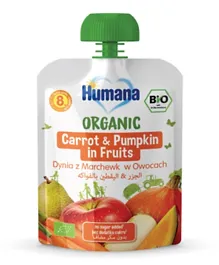 Humana Baby Organic Carrot & Pumpkin with Fruits Puree Pouch - 90g