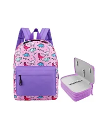 Star Babies Back To School Combo School Bag With Pencil Case Free Lavender - 10 Inches