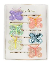 Meri Meri Glitter Butterfly Hair Slides Multicolor - Pack of 6