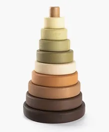 SABO Concept Wooden Toy Ring Stacker | Olive -  Multicolor