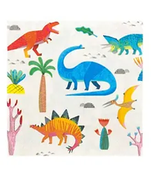 Talking Tables Party Dinosaur Napkin Pack of 20 - Multicolour