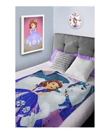 Disney Sofia Coral All Seasons Fleece Blanket for Kids - Blue & Purple