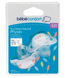 Bebeconfort 2 Natural Physio Silicone Pacifiers Set of 2  - White