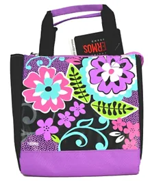 Thermos Floral Printed Lunch Box Bag - Black Purple
