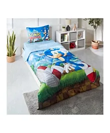 HomeBox Sonic Hedgehog Single Comforter Set For Kids - 2 Pieces