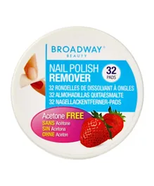 Broadway Nail Polish Remover Pads Strawberry Scent 36B - 32 Pads