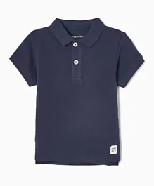 Zippy ZY Patched Cotton Polo Shirt - Blue