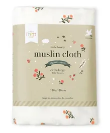 A Little Lovely Company Muslin Cloth XL Little Flowers - White
