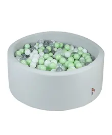 Ezzro Round Ball Pit With 400 Balls - Lime, White, Grey & Transparent