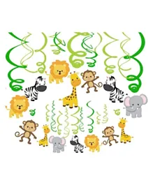 Highland Jungle Theme Swirls for Jungle Animal Birthday Party Decoration - Pack of 12