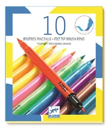 Djeco Pop Colour Felt Brushes - Pack Of 10