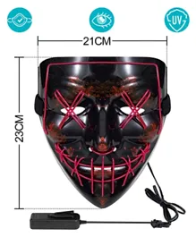 Brain Giggles Light Up LED Halloween Costume Face Mask - Black