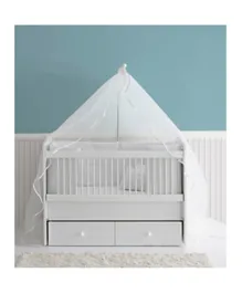 Belis Nino Convertible Baby Bed with Drawers White - 60 x 120 cm