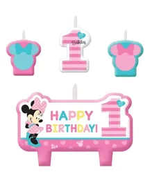 Party Centre Minnie's Fun To Be One Birthday Candle Assorted Sizes Set - Pack of 4