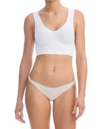 FarmaCell 618 Elastic Push-Up Bra Wide Shoulder Top Band With Breast Support Effect - White