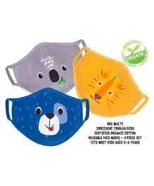 Zoocchini Dog Organic Reusable Cloth 3 Pack Face Masks Set - Multicolour