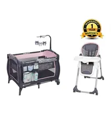 Baby Trend E-Nursery Center and Dine Time 3-In-1 High Chair Set - Starlight Pink