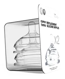 Comotomo - Natural Teat Silicone Nipples (Medium Flow) 2 Count / pack-Transparent