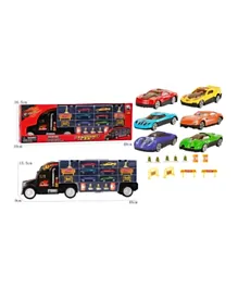 تي تي سي - حقيبة نقل سيارات مع مجموعة ألعاب تضم 6 سيارات وإكسسوارات