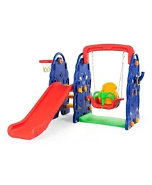 Myts Combination Swing And Slide Playset With Basket Ball Hoop