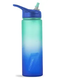 Eco Vessel Galactic Ocean Wave Tritan Plastic Bottle With Flip Straw Lid - 700ml