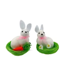 Party Magic Easter Bunny Decoration Pack of 2 - 9cm
