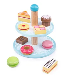 Bigjigs Cake Stand With 9 Cakes - 13 Pieces