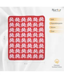 Nurtur 100% Cotton Knitted Baby Blanket Birds - Red
