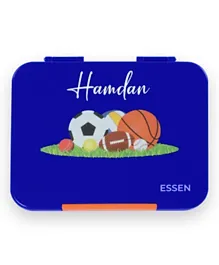 Essen Personalized Bento Lunch Box Large with 4/6 Compartment - Blue Sports Balls