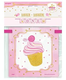Unique 1st Birthday Banner - Pink and Gold