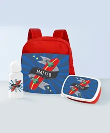Essmak Half Pipe Delight Personalized Backpack Set Red - 11 Inches