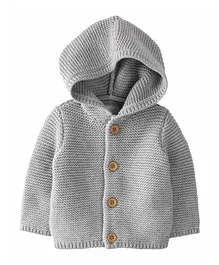 Carter's Organic Signature Stitch Cardigan - Grey