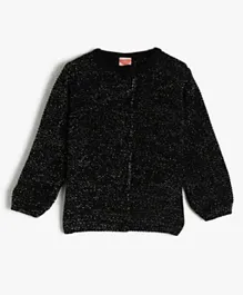 Koton Textured Knit Cardigan - Black