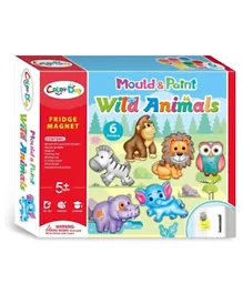 Brain Giggles DIY Mould and Paint Wild Animal Fridge Magnet - Multicolour