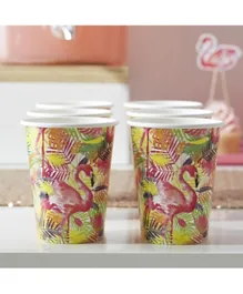 Ginger Ray Tropical Flamingo Fun Paper Cups - Pack of 8