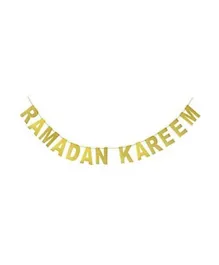 Party Propz Ramadan Decoration Ramadan Kareem Banner - Gold