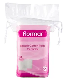 Flormar Square Facial Cotton Pads - 50 Pieces