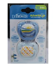 Dr. Brown's Advantage Pacifier Stage 1 Pack of 2 -  Blue Space