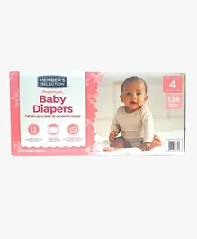 Members Selection Baby Diapers Size 4 - 124 Pieces