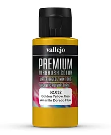 Vallejo Premium Airbrush Color 62.032 Golden Yellow Fluo - 60mL