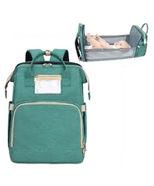 Pikkaboo 4in1 Diaper Bag with Changing Station/Crib - Teal Green